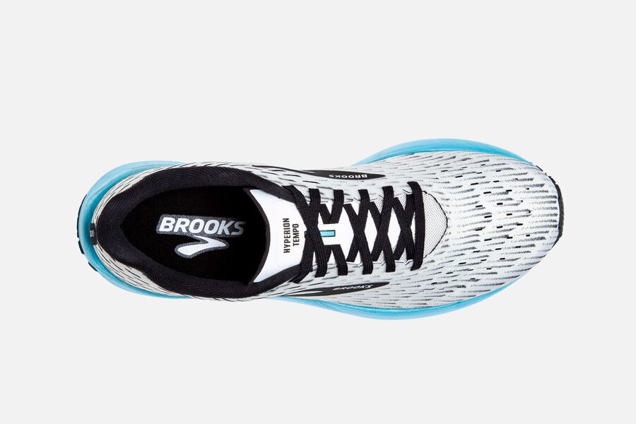 Brooks Hyperion Tempo Road Running Shoes Womens - White/Black/Turquoise - GLEZN-2085